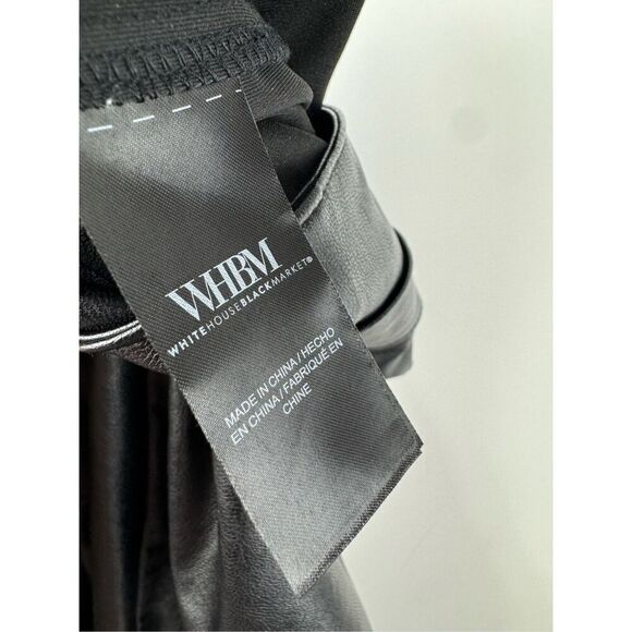 White House Black Market Women's Faux Leather Tapered Ankle Pants Black Size 6 - Picture 6 of 9